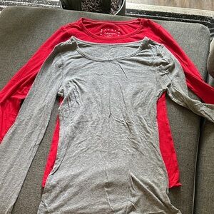 Xhilaration Women's Red and Gray Long Sleeve Sleepwear Bundle